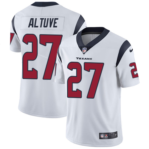 Nike Texans #27 Jose Altuve White Youth Stitched NFL Vapor Untouchable Limited Jersey - Click Image to Close